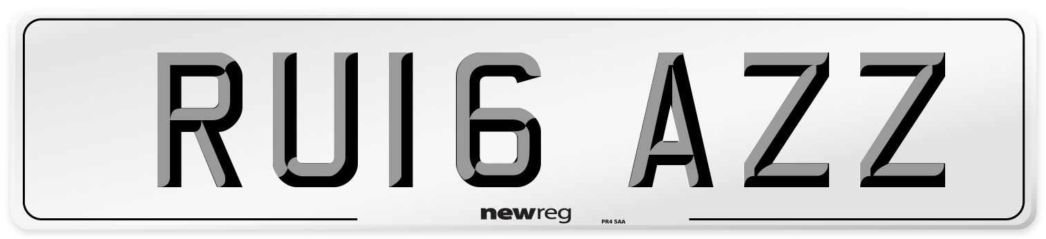 RU16 AZZ Number Plate from New Reg
